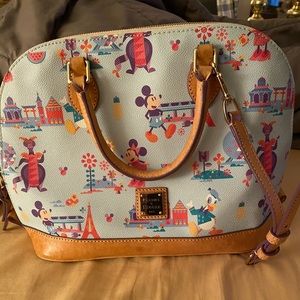 Dooney & Bourke Disney Epcot Flower & Garden 2017 Figment Donald Zip Satchel